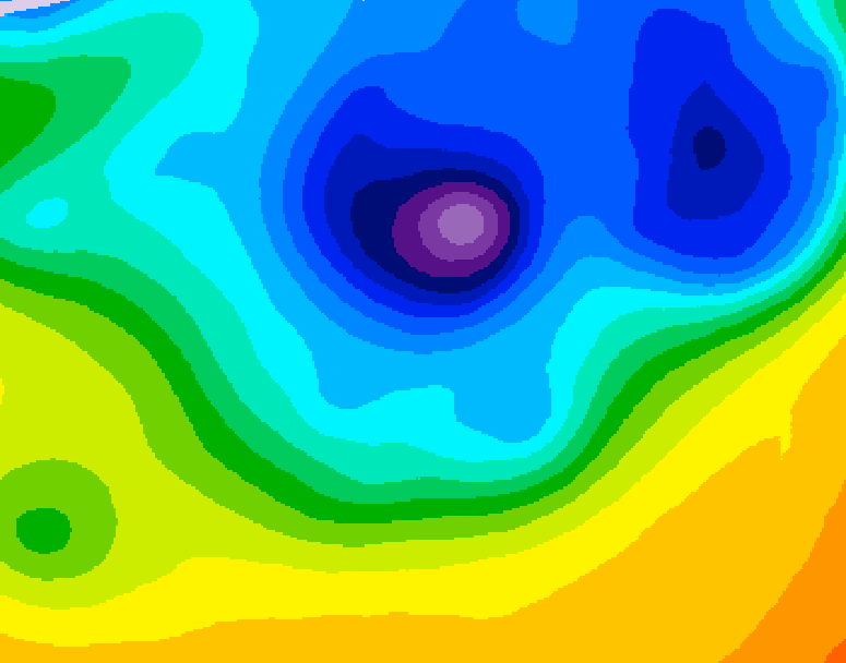 GDPS 500 millibar geopotential height 078 hour forecast chart for Canada based on 2026/04/06 1200Z data