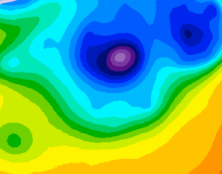 GDPS 500 millibar geopotential height 084 hour forecast chart for Canada based on 2026/04/06 1200Z data