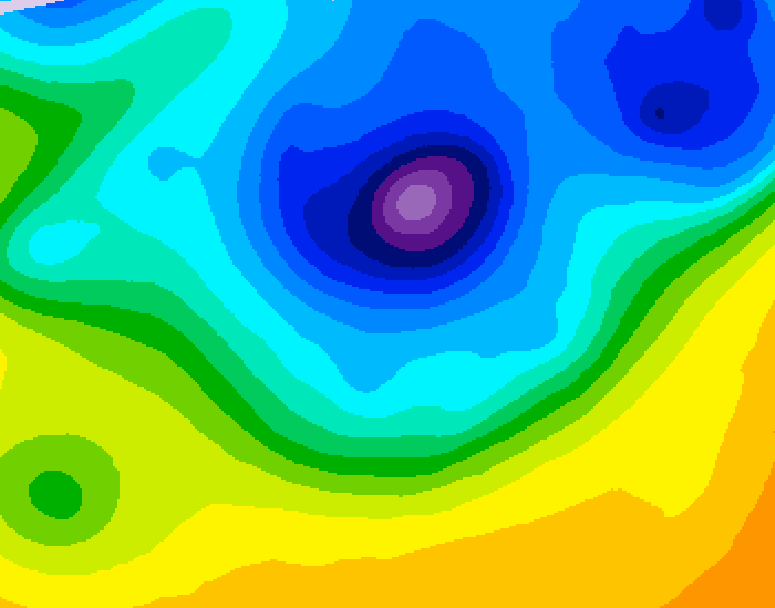 GDPS 500 millibar geopotential height 090 hour forecast chart for Canada based on 2026/04/06 1200Z data