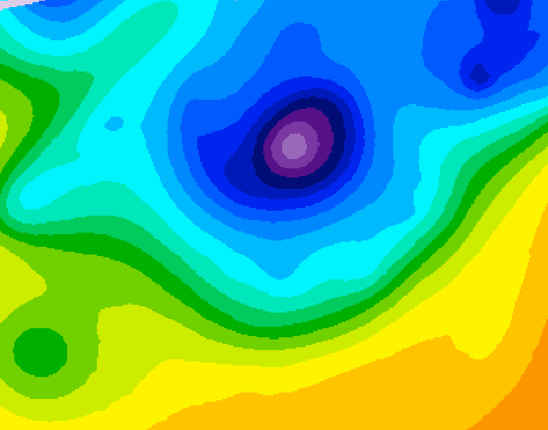 GDPS 500 millibar geopotential height 096 hour forecast chart for Canada based on 2026/04/06 1200Z data