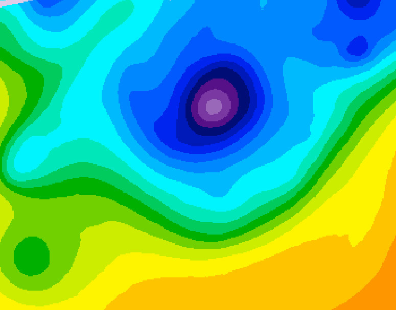 GDPS 500 millibar geopotential height 102 hour forecast chart for Canada based on 2026/04/06 1200Z data