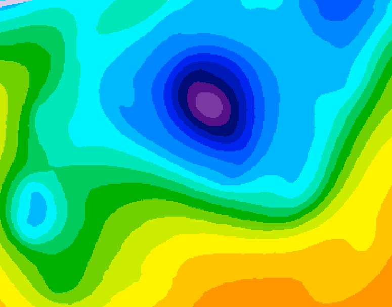 GDPS 500 millibar geopotential height 126 hour forecast chart for Canada based on 2026/04/06 1200Z data