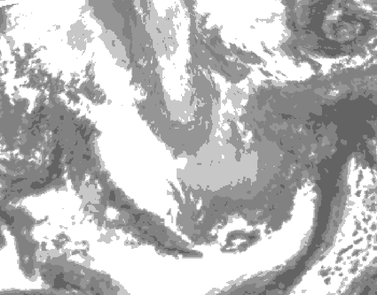 GDPS total cloud 012 hour forecast chart for Canada based on 2026/04/06 0000Z data