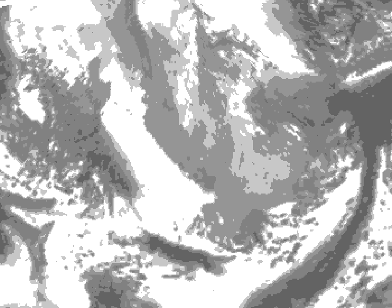 GDPS total cloud 024 hour forecast chart for Canada based on 2026/04/06 0000Z data