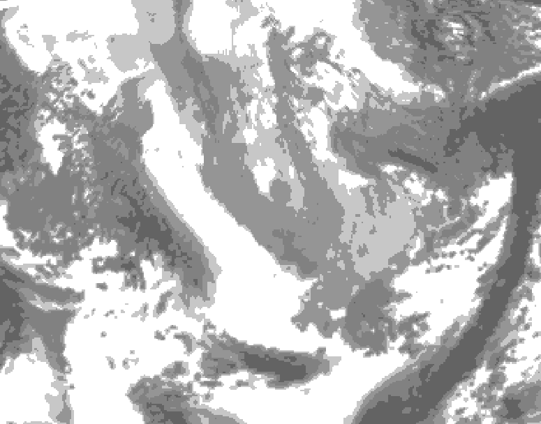 GDPS total cloud 030 hour forecast chart for Canada based on 2026/04/06 0000Z data