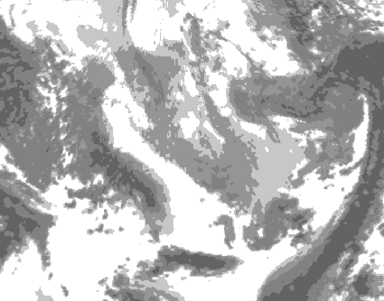 GDPS total cloud 036 hour forecast chart for Canada based on 2026/04/06 0000Z data