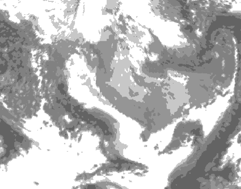 GDPS total cloud 042 hour forecast chart for Canada based on 2026/04/06 0000Z data