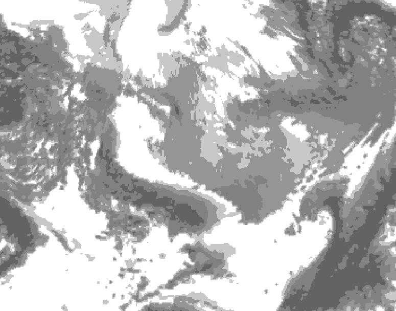 GDPS total cloud 048 hour forecast chart for Canada based on 2026/04/06 0000Z data
