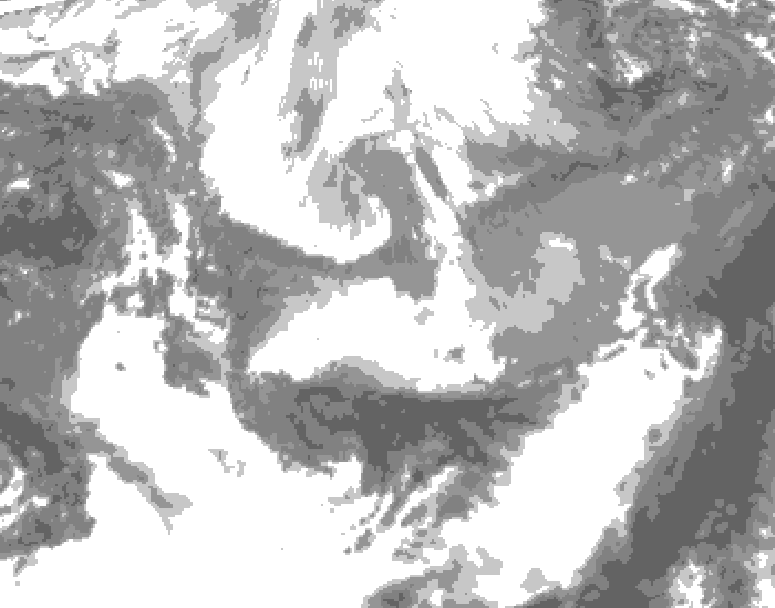 GDPS total cloud 066 hour forecast chart for Canada based on 2026/04/06 0000Z data