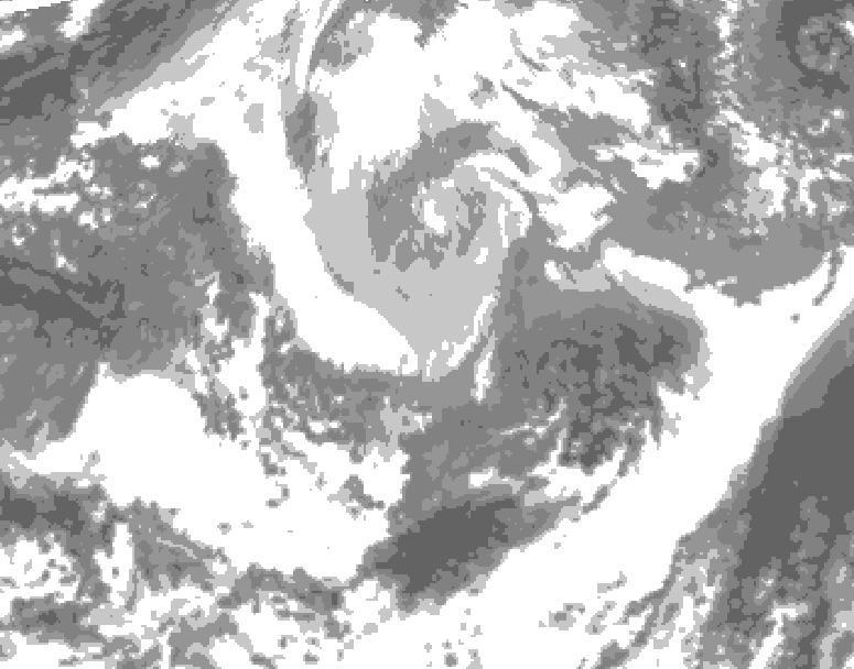GDPS total cloud 096 hour forecast chart for Canada based on 2026/04/06 0000Z data