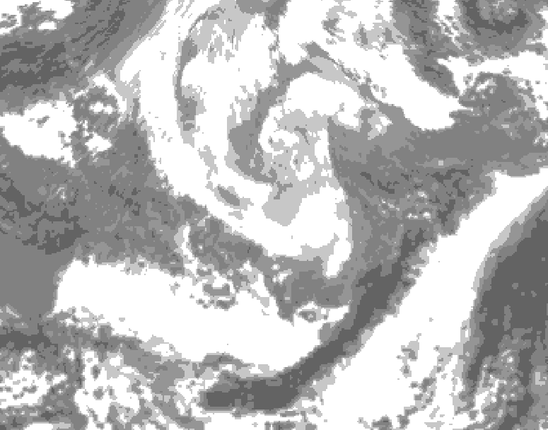 GDPS total cloud 108 hour forecast chart for Canada based on 2026/04/06 0000Z data