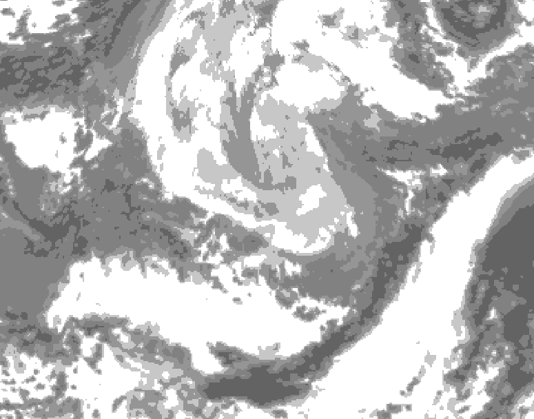 GDPS total cloud 114 hour forecast chart for Canada based on 2026/04/06 0000Z data