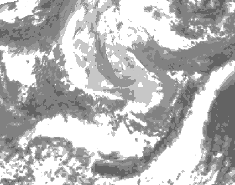 GDPS total cloud 120 hour forecast chart for Canada based on 2026/04/06 0000Z data