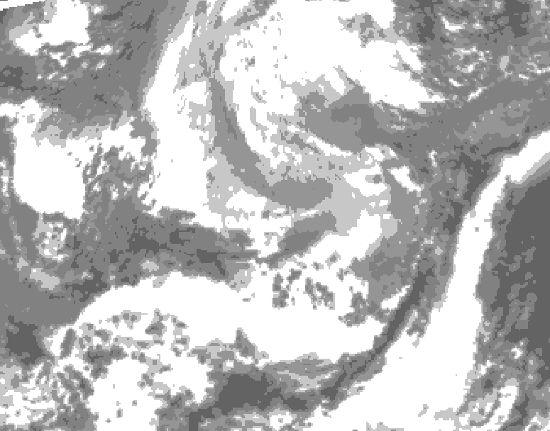GDPS total cloud 126 hour forecast chart for Canada based on 2026/04/06 0000Z data