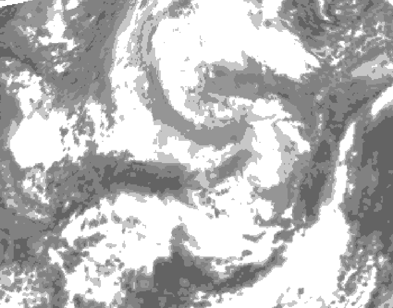 GDPS total cloud 132 hour forecast chart for Canada based on 2026/04/06 0000Z data