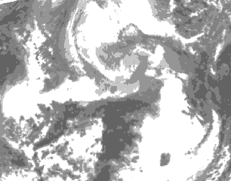 GDPS total cloud 150 hour forecast chart for Canada based on 2026/04/06 0000Z data