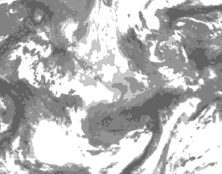 GDPS total cloud 234 hour forecast chart for Canada based on 2026/04/06 0000Z data