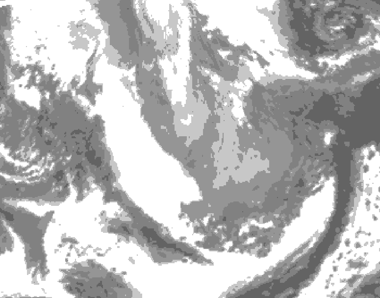 GDPS total cloud 006 hour forecast chart for Canada based on 2026/04/06 1200Z data