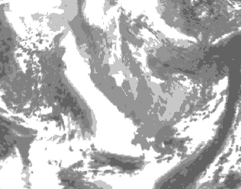 GDPS total cloud 018 hour forecast chart for Canada based on 2026/04/06 1200Z data
