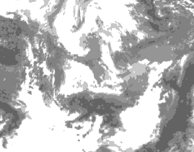 GDPS total cloud 048 hour forecast chart for Canada based on 2026/04/06 1200Z data