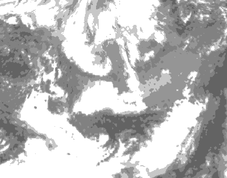 GDPS total cloud 054 hour forecast chart for Canada based on 2026/04/06 1200Z data