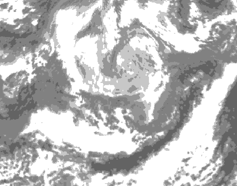 GDPS total cloud 102 hour forecast chart for Canada based on 2026/04/06 1200Z data