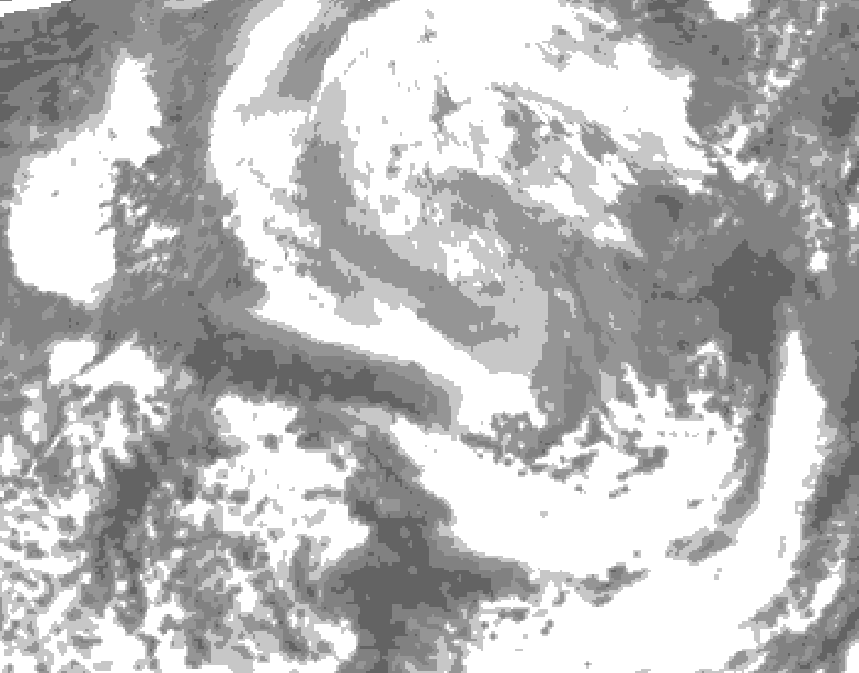 GDPS total cloud 132 hour forecast chart for Canada based on 2026/04/06 1200Z data
