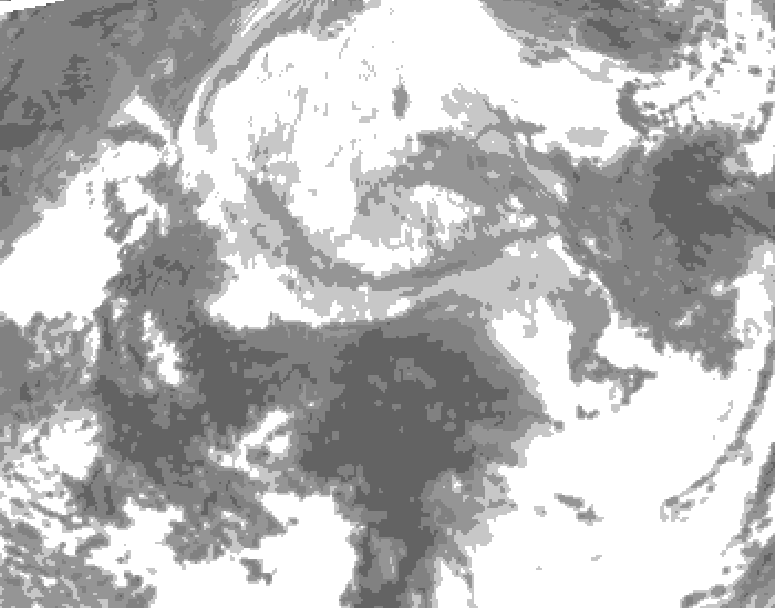 GDPS total cloud 150 hour forecast chart for Canada based on 2026/04/06 1200Z data