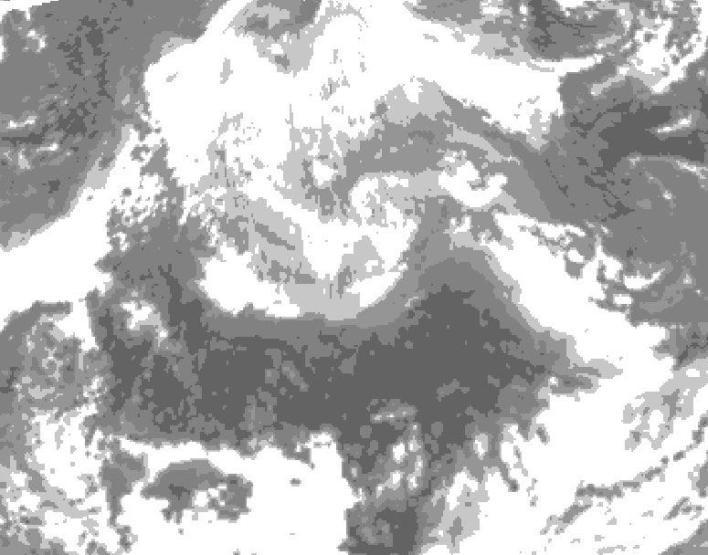 GDPS total cloud 162 hour forecast chart for Canada based on 2026/04/06 1200Z data