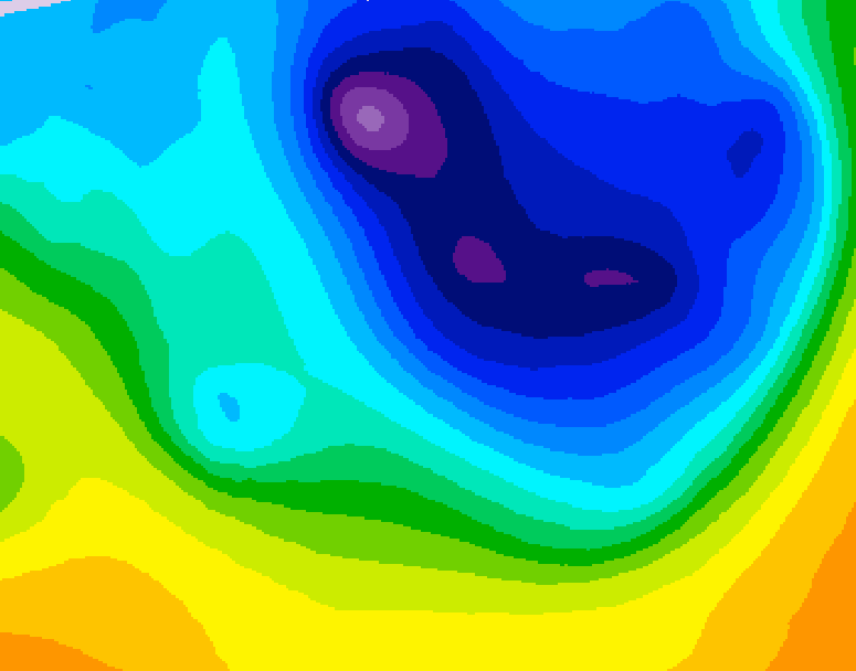 GDPS 500 millibar geopotential height 018 hour forecast chart for Canada based on 2026/04/07 0000Z data
