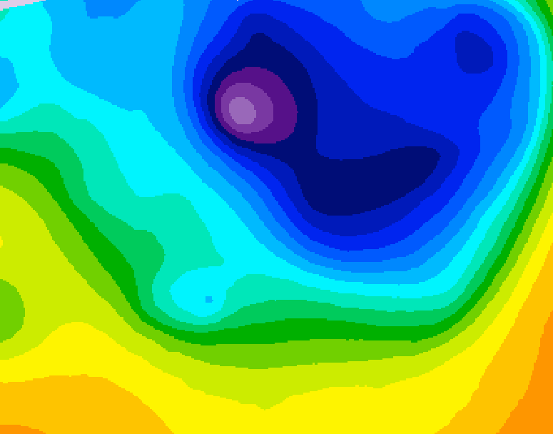 GDPS 500 millibar geopotential height 018 hour forecast chart for Canada based on 2026/04/07 1200Z data