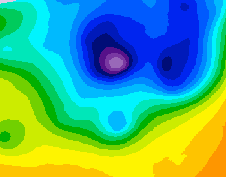 GDPS 500 millibar geopotential height 042 hour forecast chart for Canada based on 2026/04/07 1200Z data