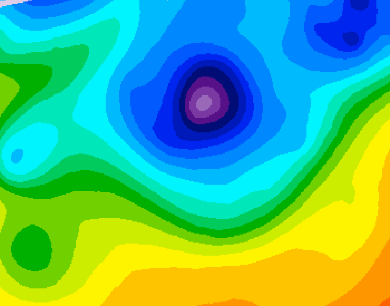 GDPS 500 millibar geopotential height 078 hour forecast chart for Canada based on 2026/04/07 1200Z data