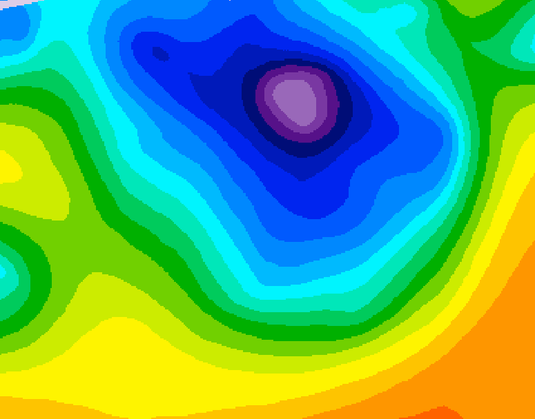 GDPS 500 millibar geopotential height 222 hour forecast chart for Canada based on 2026/04/07 1200Z data