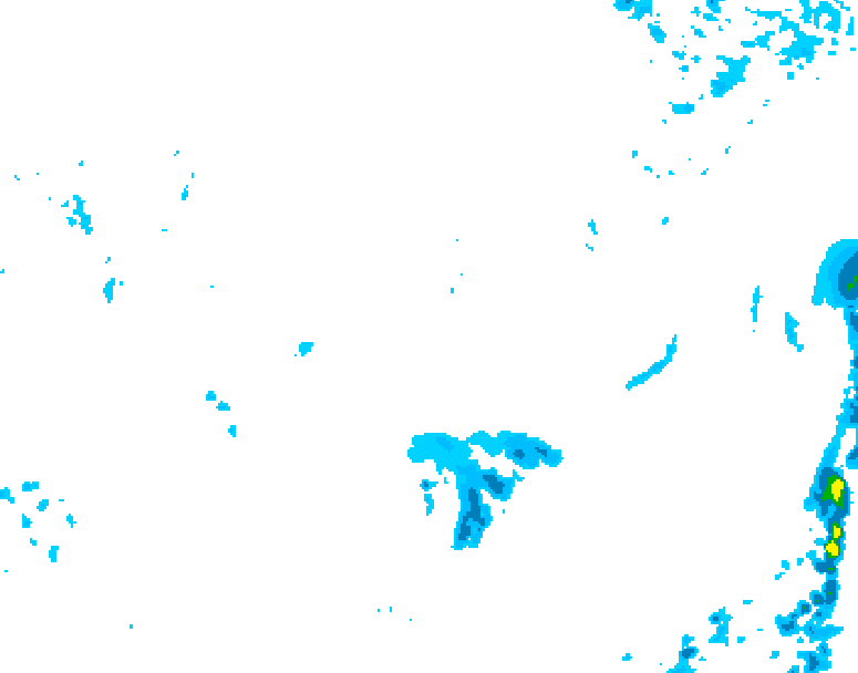 GDPS precipitation 036 hour forecast chart for Canada based on 2026/04/07 1200Z data