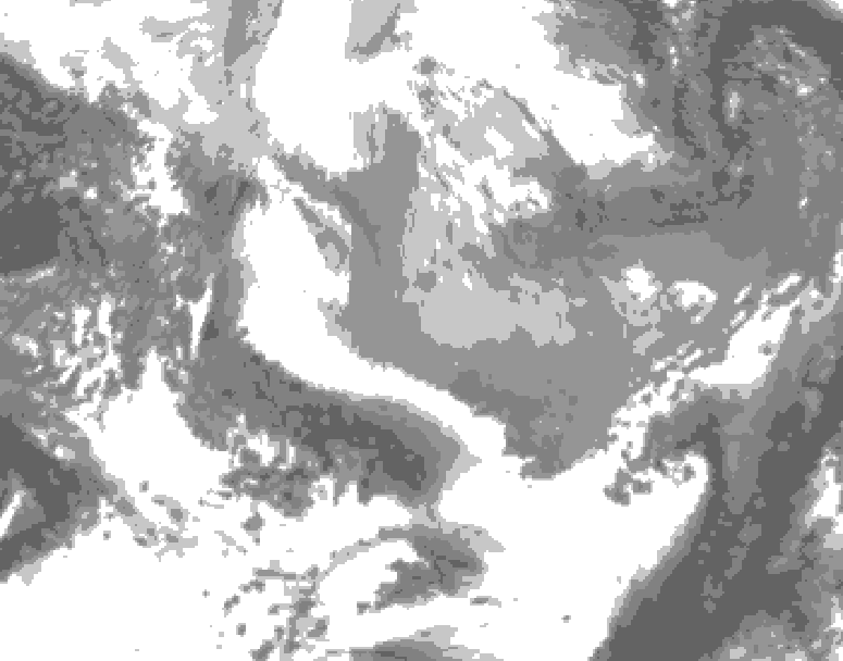 GDPS total cloud 024 hour forecast chart for Canada based on 2026/04/07 0000Z data