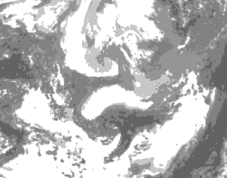 GDPS total cloud 048 hour forecast chart for Canada based on 2026/04/07 0000Z data