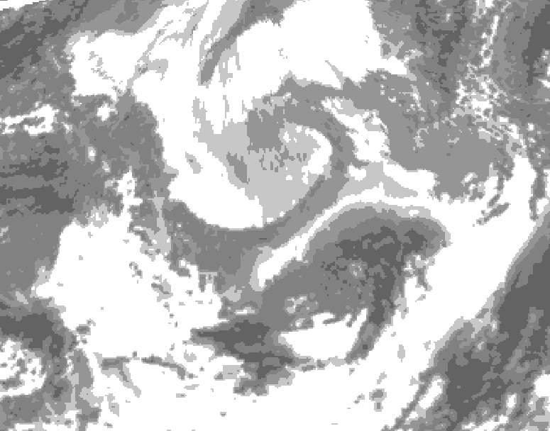GDPS total cloud 066 hour forecast chart for Canada based on 2026/04/07 0000Z data