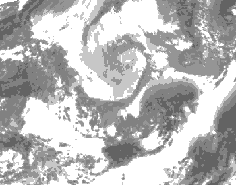 GDPS total cloud 072 hour forecast chart for Canada based on 2026/04/07 0000Z data