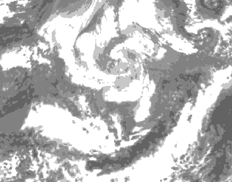 GDPS total cloud 084 hour forecast chart for Canada based on 2026/04/07 0000Z data