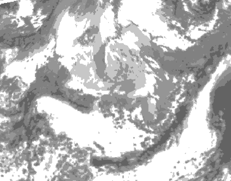 GDPS total cloud 096 hour forecast chart for Canada based on 2026/04/07 0000Z data