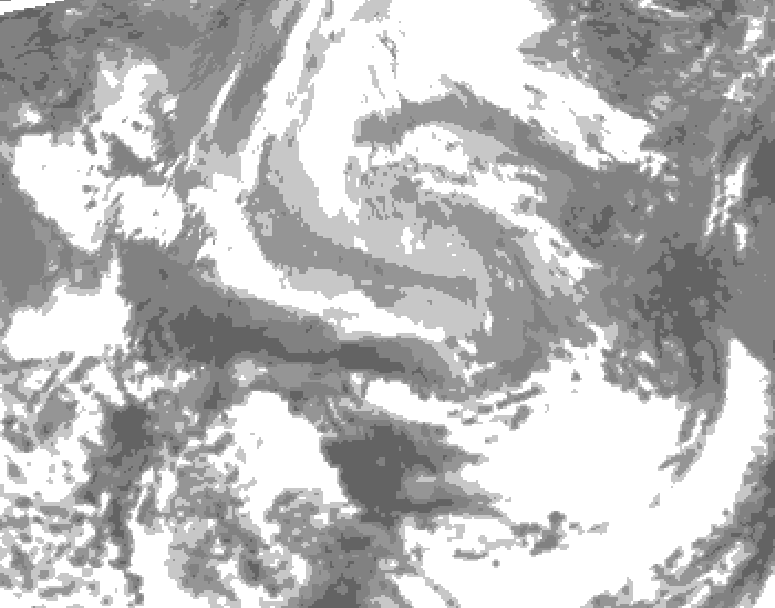 GDPS total cloud 120 hour forecast chart for Canada based on 2026/04/07 0000Z data