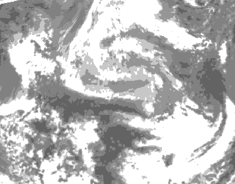 GDPS total cloud 126 hour forecast chart for Canada based on 2026/04/07 0000Z data