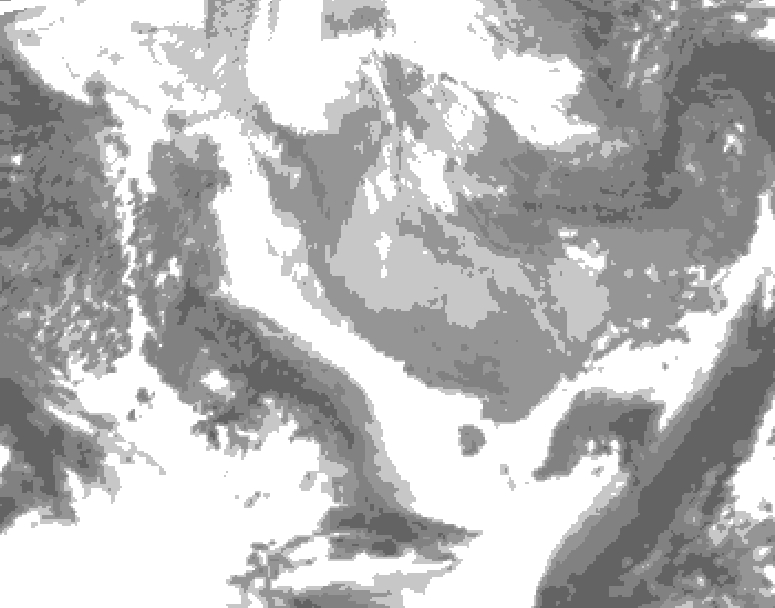 GDPS total cloud 006 hour forecast chart for Canada based on 2026/04/07 1200Z data