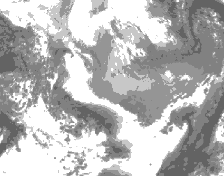 GDPS total cloud 012 hour forecast chart for Canada based on 2026/04/07 1200Z data
