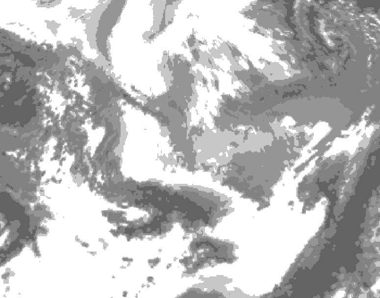 GDPS total cloud 018 hour forecast chart for Canada based on 2026/04/07 1200Z data
