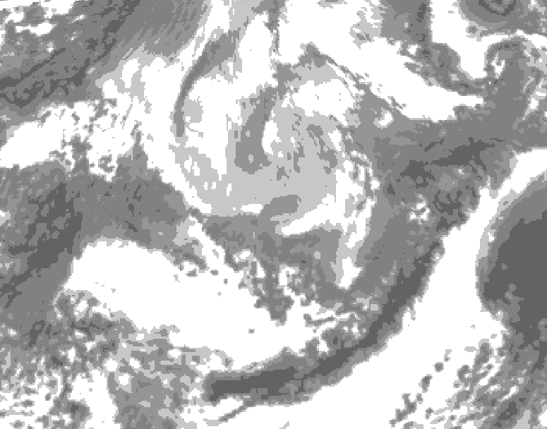 GDPS total cloud 078 hour forecast chart for Canada based on 2026/04/07 1200Z data