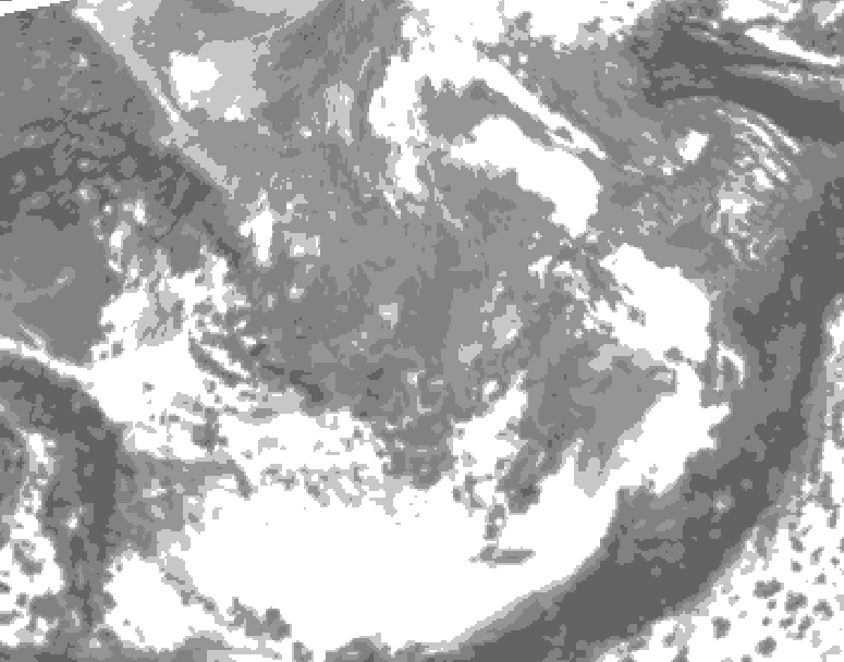 GDPS total cloud 240 hour forecast chart for Canada based on 2026/04/07 1200Z data