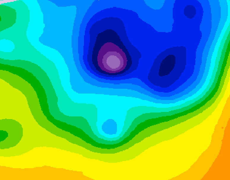 GDPS 500 millibar geopotential height 024 hour forecast chart for Canada based on 2026/04/08 0000Z data