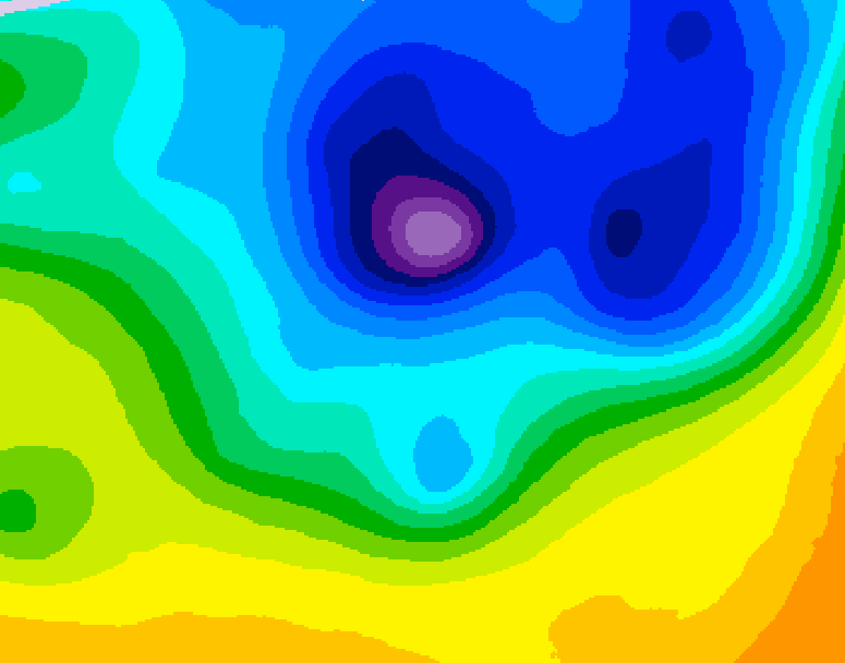 GDPS 500 millibar geopotential height 030 hour forecast chart for Canada based on 2026/04/08 0000Z data